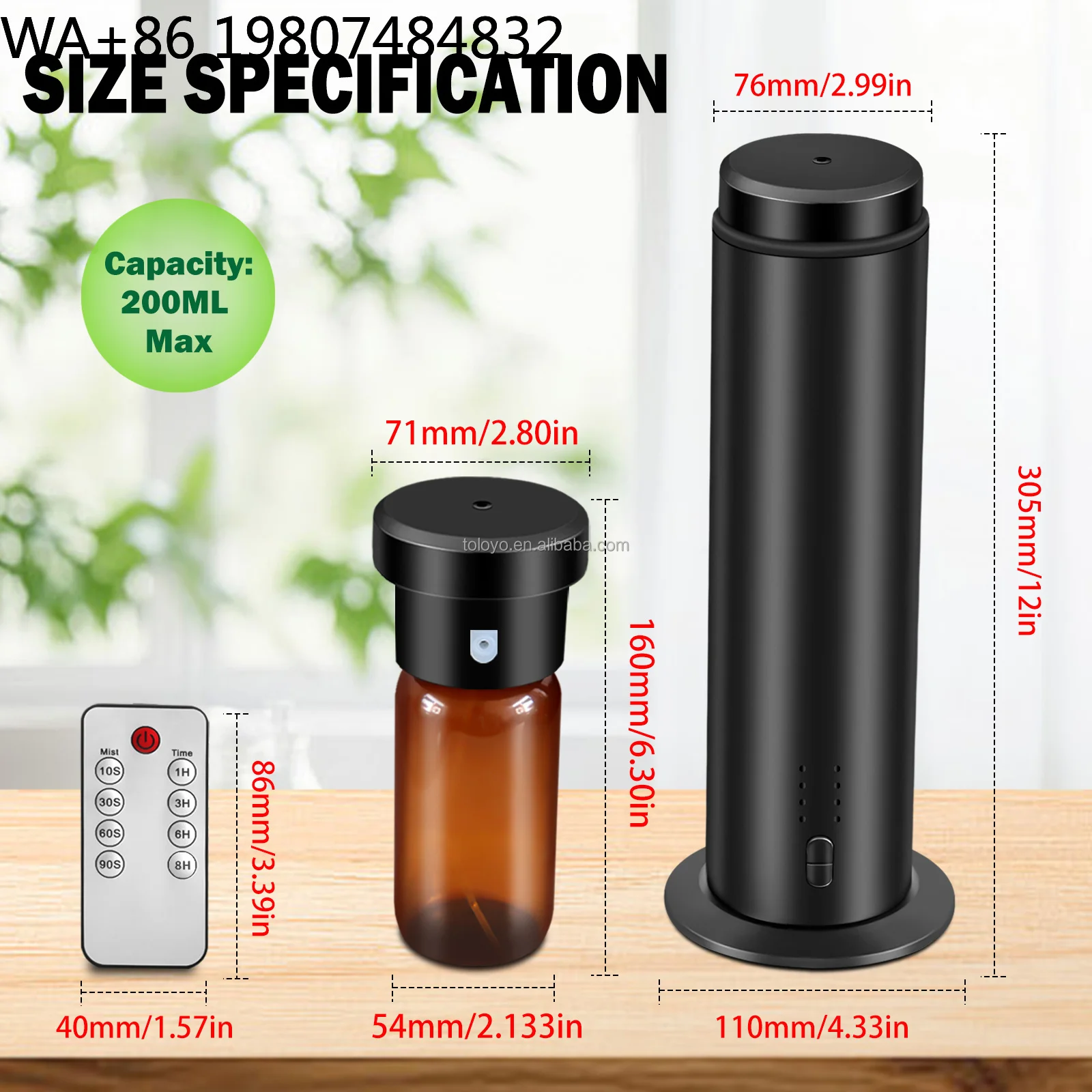 Remote Aluminum Alloy 200ml Waterless Scent Nebulizer USB Eco Friendly Silent Fragrance Sprayer Custom Logo For Hotel