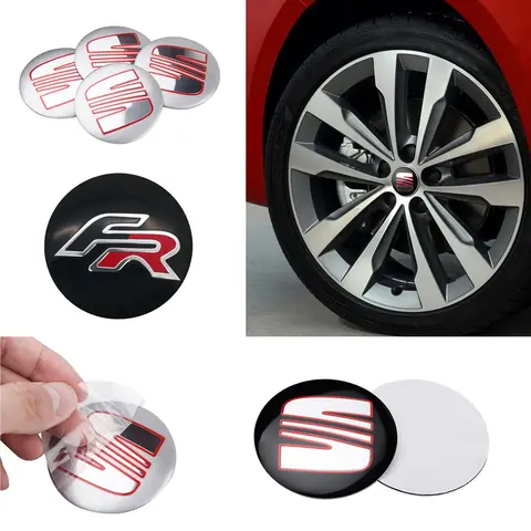 4Pcs 56mm Aluminum Emblem Car Wheel Center Hub Caps Sticker For Seat Cupra Leon FR Ibiza 6f Altea Exeo Formula Racing Alhambra