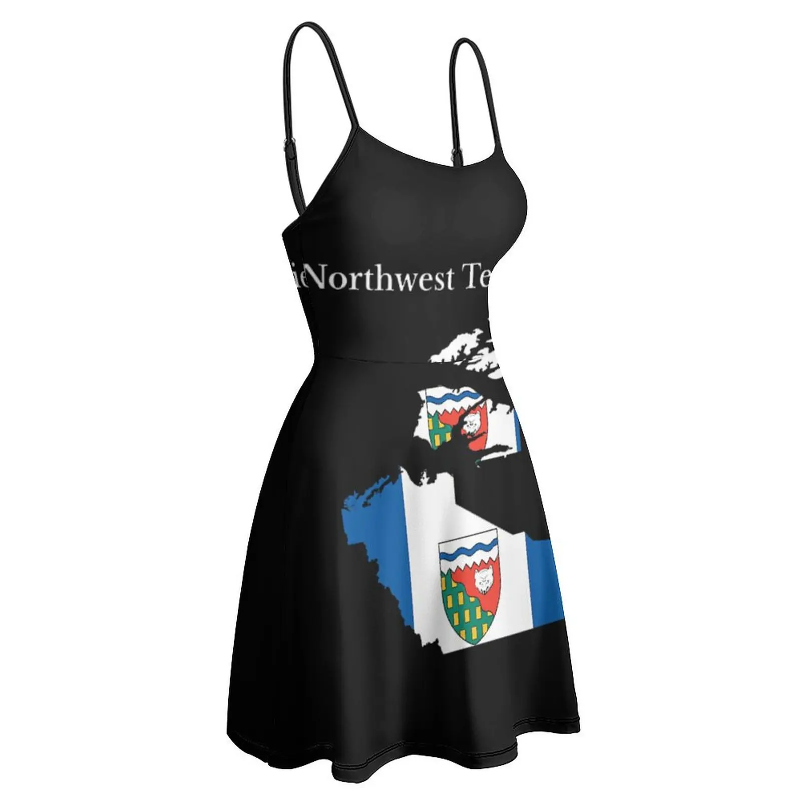 Northwest Territories Flag Map, NT, Canada Novelty Sexy  Woman's Dress Women's Sling Dress Cool Cocktails The Dress