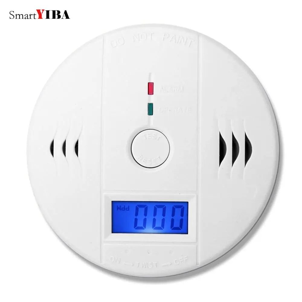 

SmartYIBA LCD Photoelectric Independent CO Gas Sensor 85dB Warning High Sensitive Carbon Monoxide Detector Alarm CO Sensor