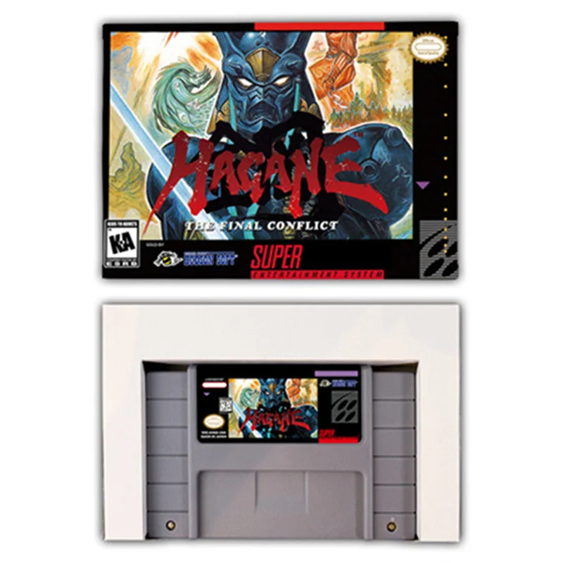 Hagane-Action وحدات تحكم في الألعاب مع صندوق البيع بالتجزئة ، خرطوشة ألعاب الفيديو ، SNES ، EUR ، PAL ، الولايات المتحدة الأمريكية ، NTSC ، الحرب النهائية