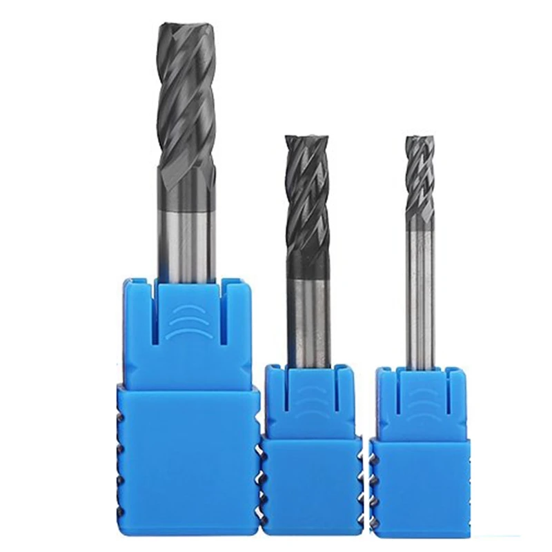 3Pcs 4 6 8 Mm Carbide End Mill 4 Flutes End Mill Set Milling Cutter Tool Kit CNC Carbide Milling Cutter Spiral Router Bits