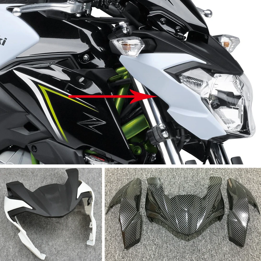 

Передняя верхняя боковая панель Z650, обтекатель для капота Kawasaki Z 650 2017 18 2019, аксессуары для мотоциклов из углеродного волокна