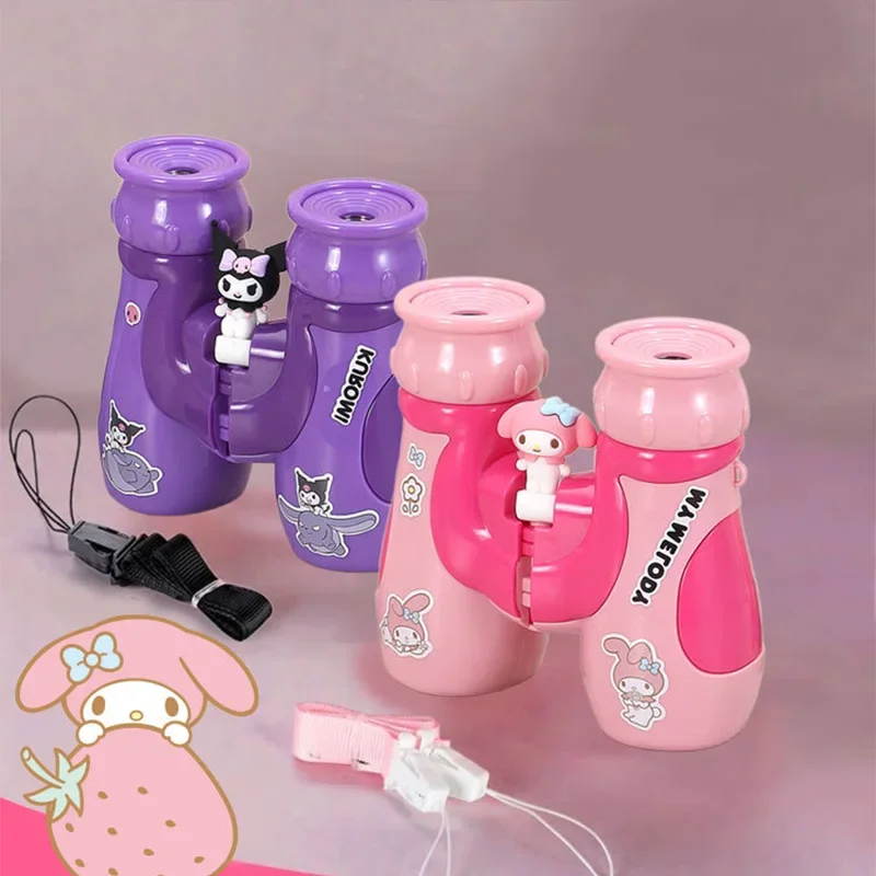 Sanrio Kawaii My Melody Children Telescopes Kuromi Anime Cartoon High-power High-definition Binoculars Science Experiment Toys