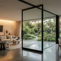 Luxurious Large Sized Villa Pivot Door Long Lasting Manual Aluminum Glass Revolving Doors Excellent Workmanship Glass Doors