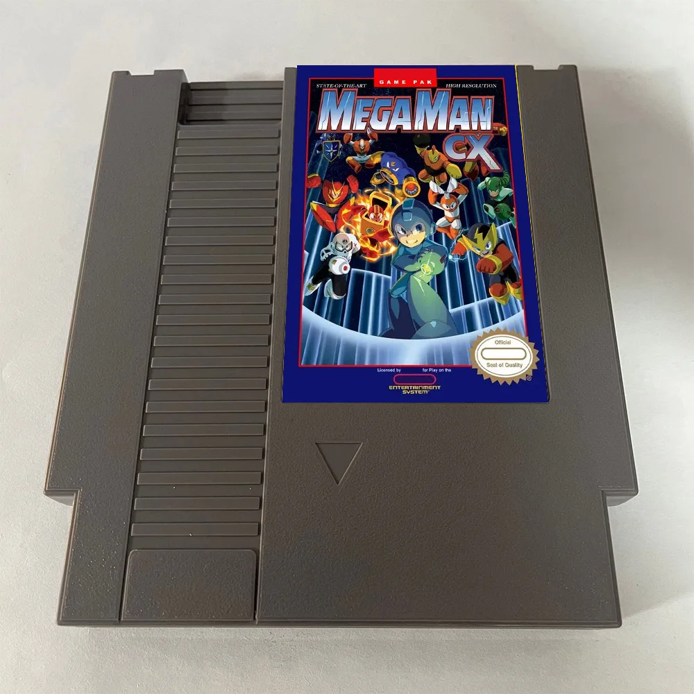 Megaman CX NES Rom Hack - 8 بت 72 دبابيس بطاقة الألعاب PAl وNTSC USA نسخة لعبة خرطوشة لوحدة التحكم NES الكلاسيكية - اللغة الإنجليزية
