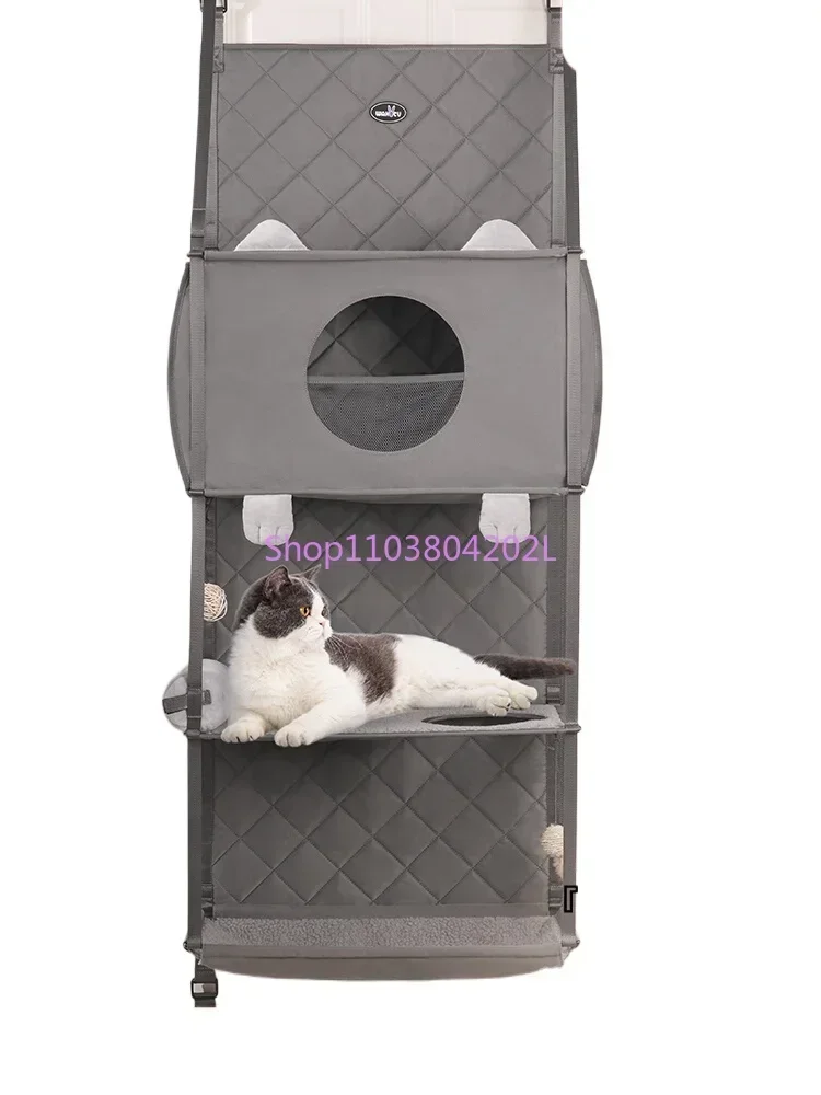 Wakytu UK Hanging Door Climber  Nest Muppet Large  House Foldable Nest Multi-layer Internet Celebrity Cat Tree Toy