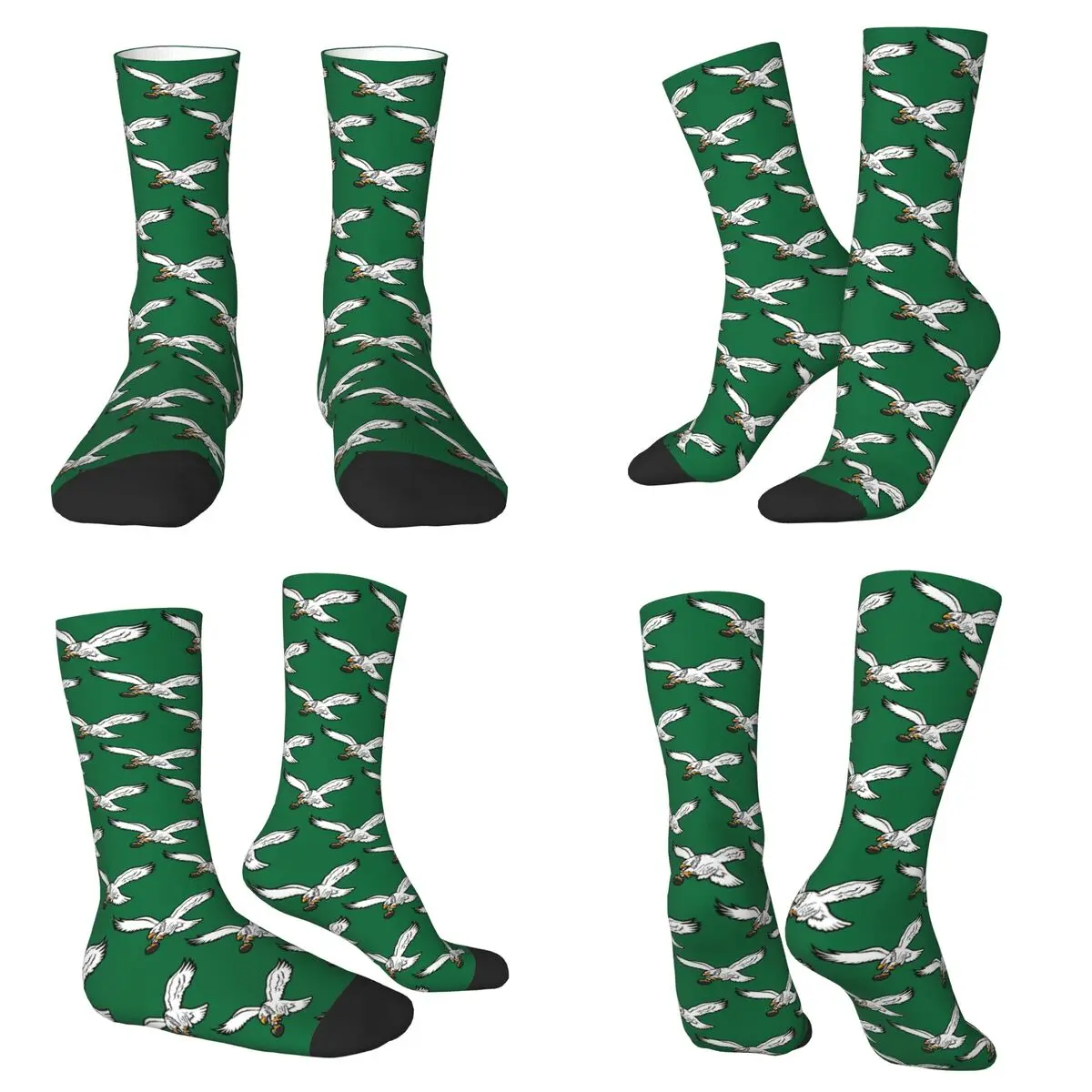 

Eagles Retro Logo Kelly Green Socks Harajuku Stockings All Season Long Socks Accessories for Unisex Birthday Present