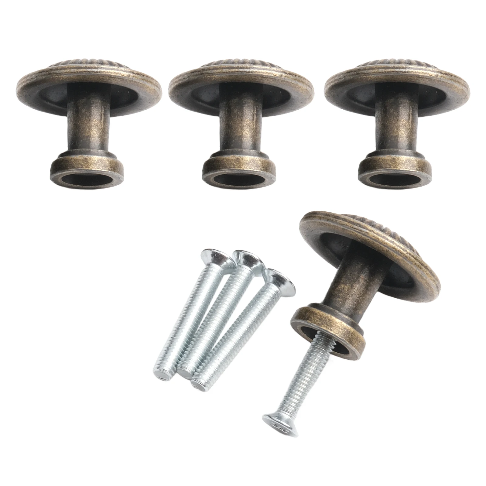 4Pcs Vintage Bronze Cabinet Knobs Set Cupboard Door Pull Knob Zinc Alloy Dresser Knob Furniture Handle Pulls Jewelry Box Knobs