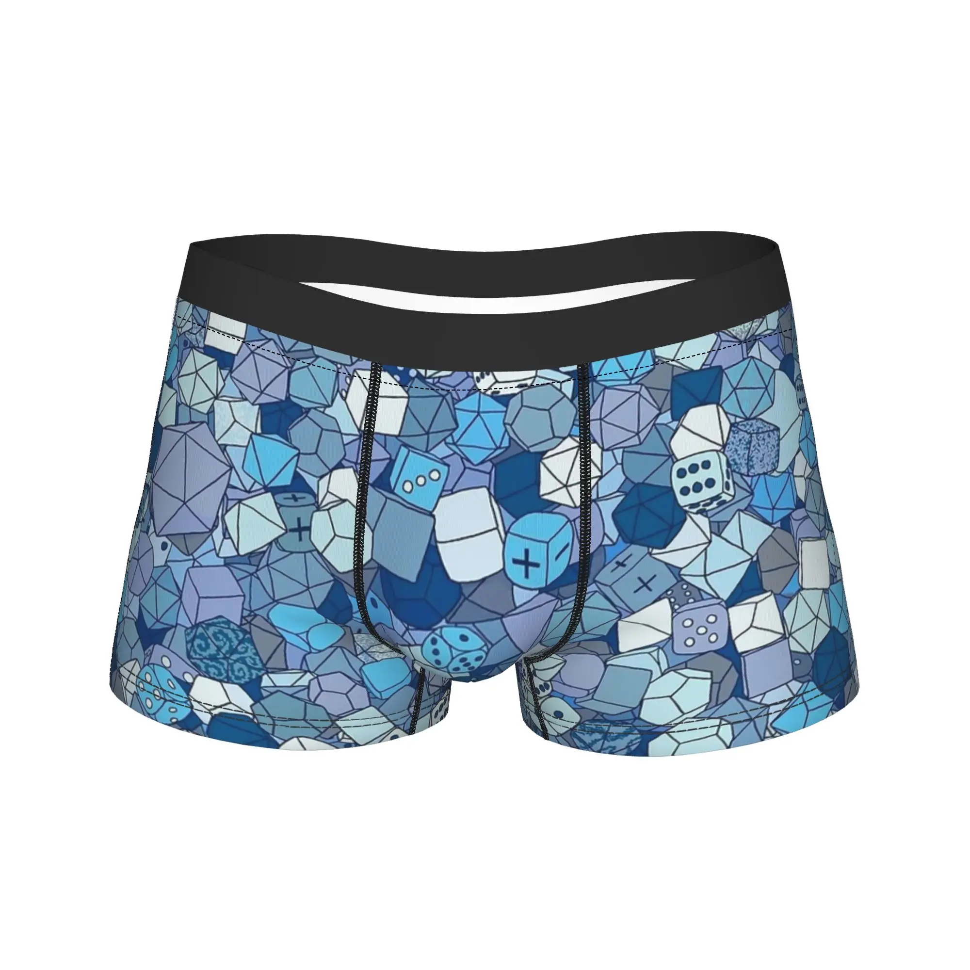 

Frost Dice Blue Print Underwear Male Underpants Custom DIY Comfortable Trunk Trenky Shorts Briefs Big Size 2XL