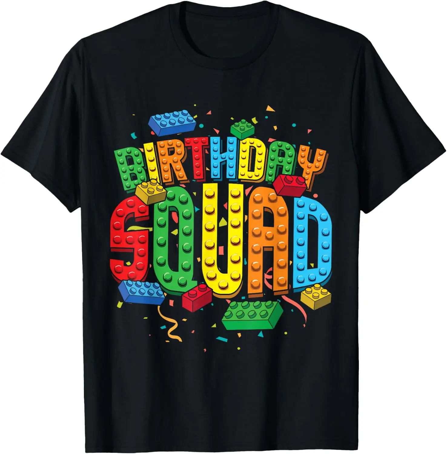 Birthday Squad Playing Bricks Brick Builder Block Building T-Shirt vintage style tee  boxy fit tee black graphic tee 100% cotton men