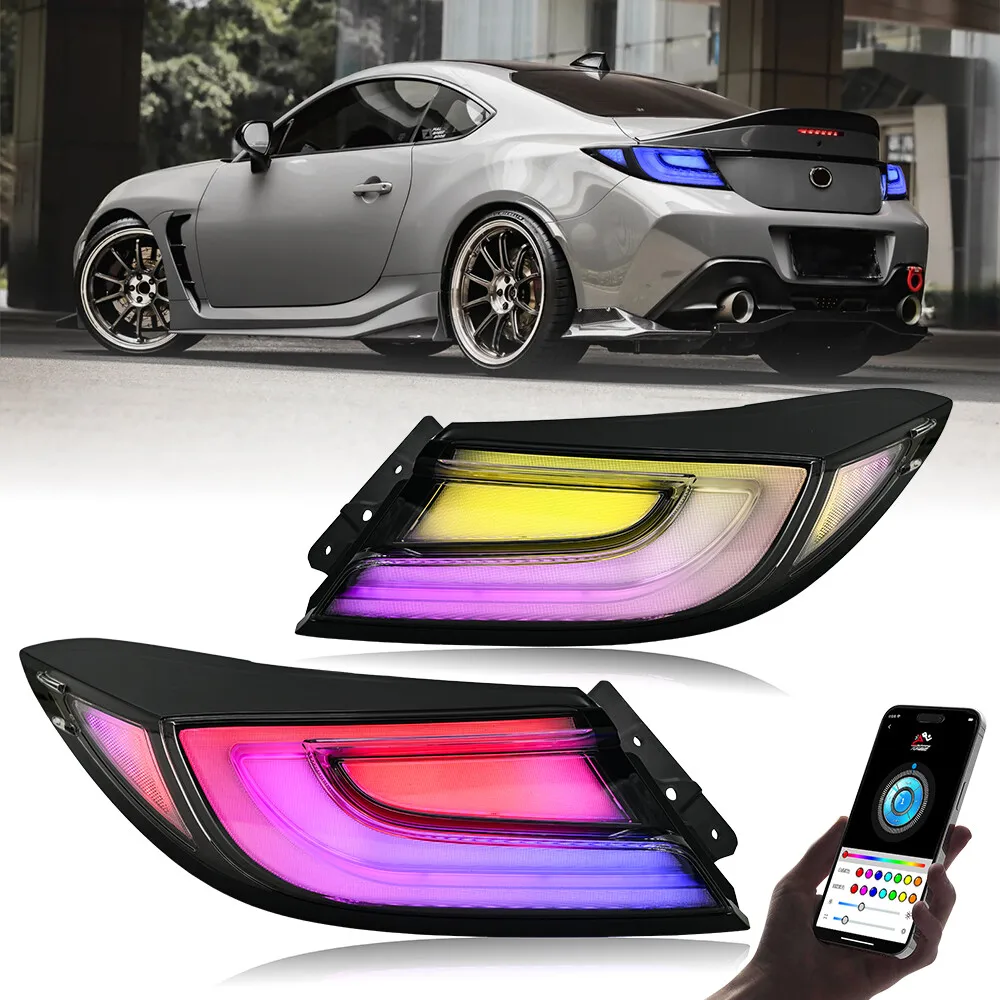 

1 пара прозрачных светодиодных задних фонарей указателя поворота RGB в сборе для Toyota GR86/Subaru BRZ 2022-2024, аксессуары для задних стоп-сигналов