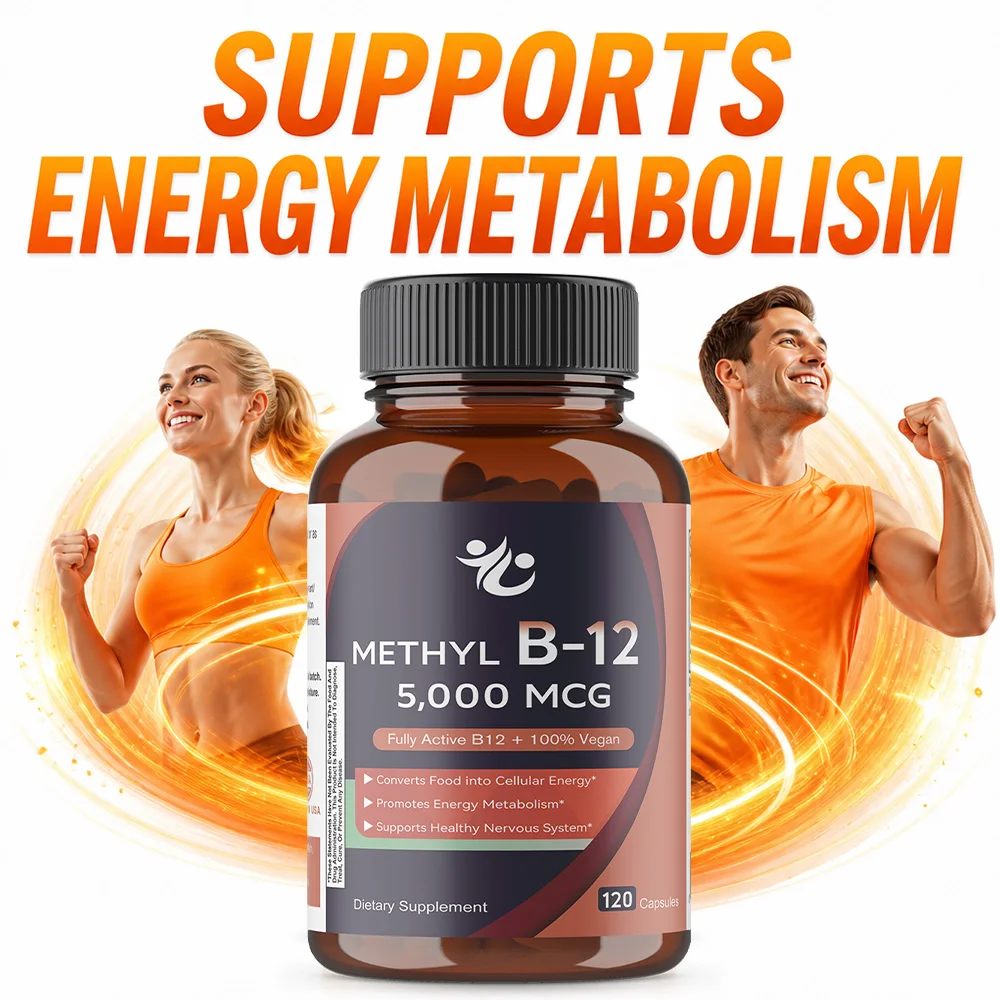 Vitamin B12, 5000 Mcg, Vegan Methyl, Energy Metabolism & Nervous System, Supports Healthy Nervous System