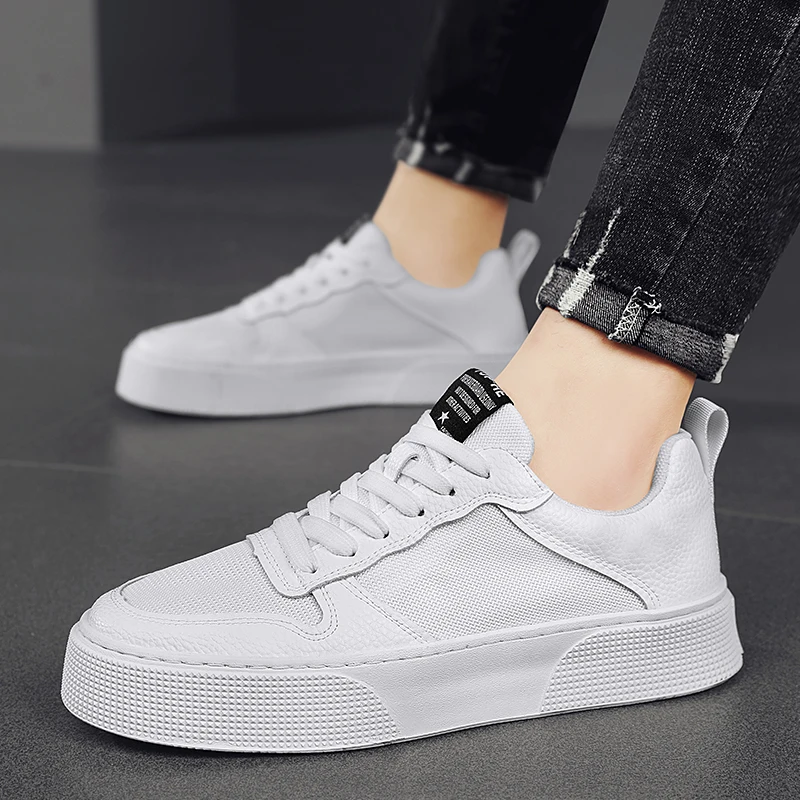 2023 Men Casual Board Shoes Male Vulcanize White Shoes  Sneakers Outdoor Thick Bottom Man Shoes Walking Footwear Tenis Masculino