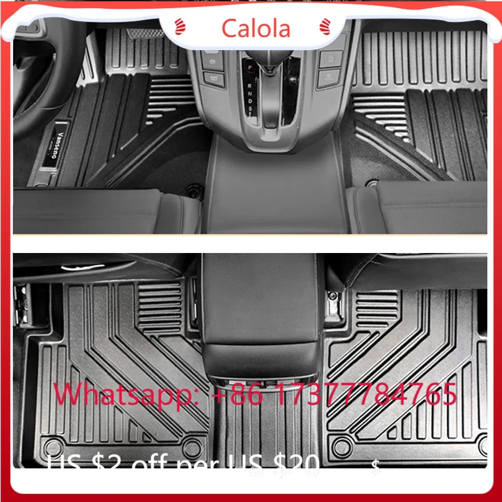 TPE Car Floor Mats for Niro SG2 EX EV 2023-2025 Waterproof Interior Foot Liner Carpet Pad