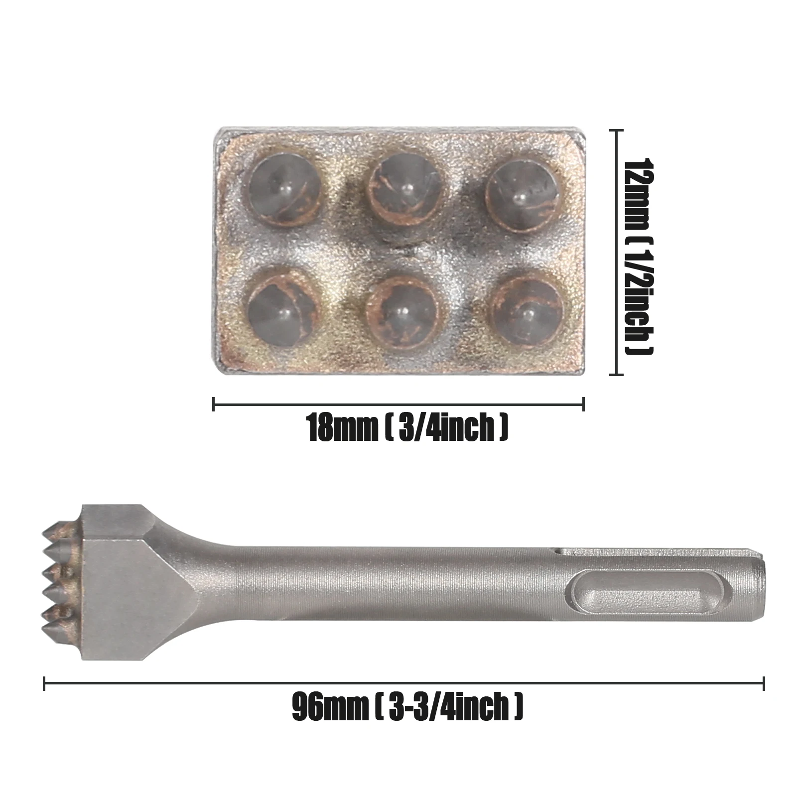 SDS Plus Shank Tungsten Carbide Tipped 6Teeth Micro Chisel Bush Hammer Drill Bits For Cement Concrete Stone Marble Granite