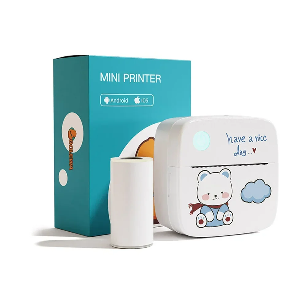 Portable Mini Printer Thermal Stickers Paper Inkless Bluetooth Wireless BT 200dpi Imprimante Android IOS Portable Label Printer