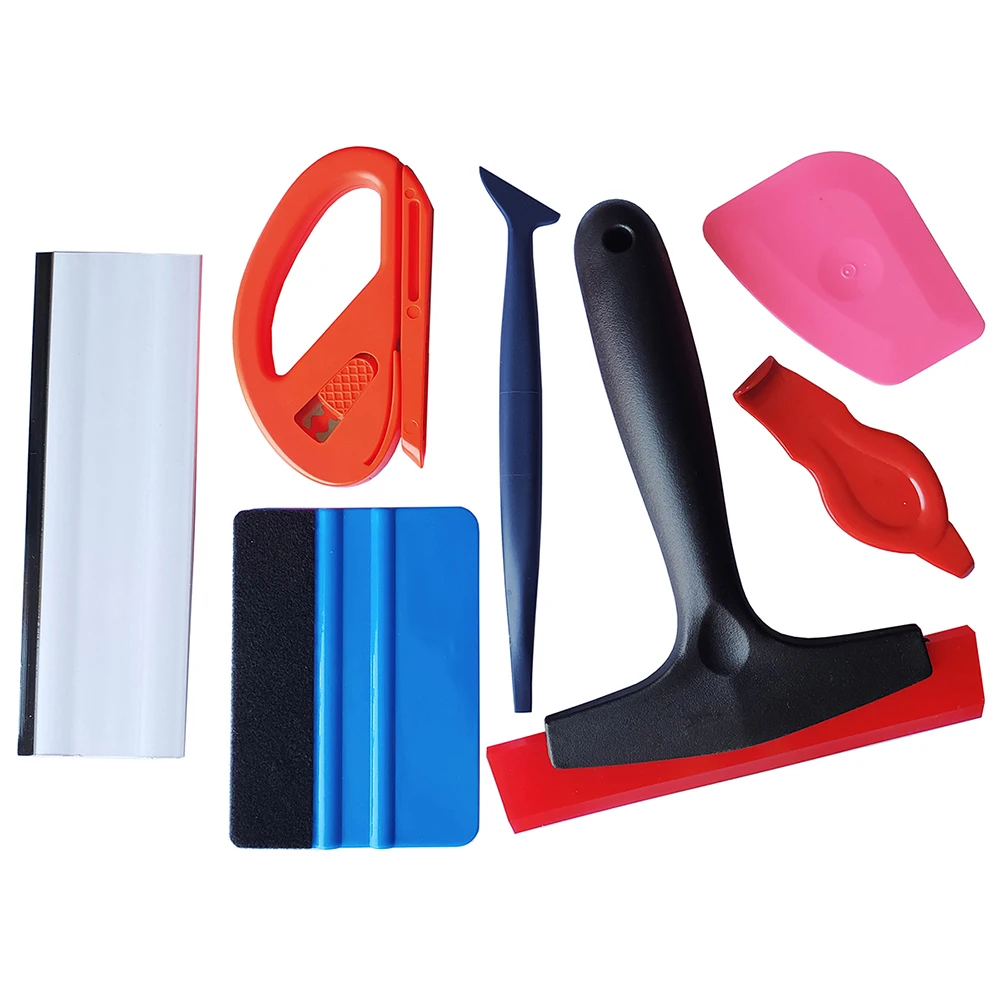 7Pcs Car Wrapping Tools Kit Vinyl Scraper Cutter Film Squeegee Vinyl Spatulas Plastic Wrap Tools Window Tinting Tools