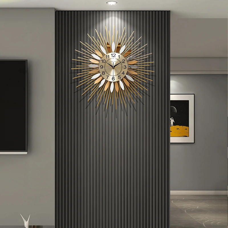 サイレント美的壁時計アート壁画リビングルームデジタル高級インテリア壁時計北欧時計壁時計家の装飾