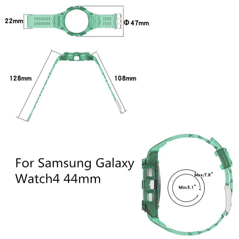 Ins Summer Clear All-in-One cassa dell'orologio cinturino dell'orologio per Samsung Galaxy Watch4 40mm 44mm 46mm cassa dell'orologio di ricambio intelligente