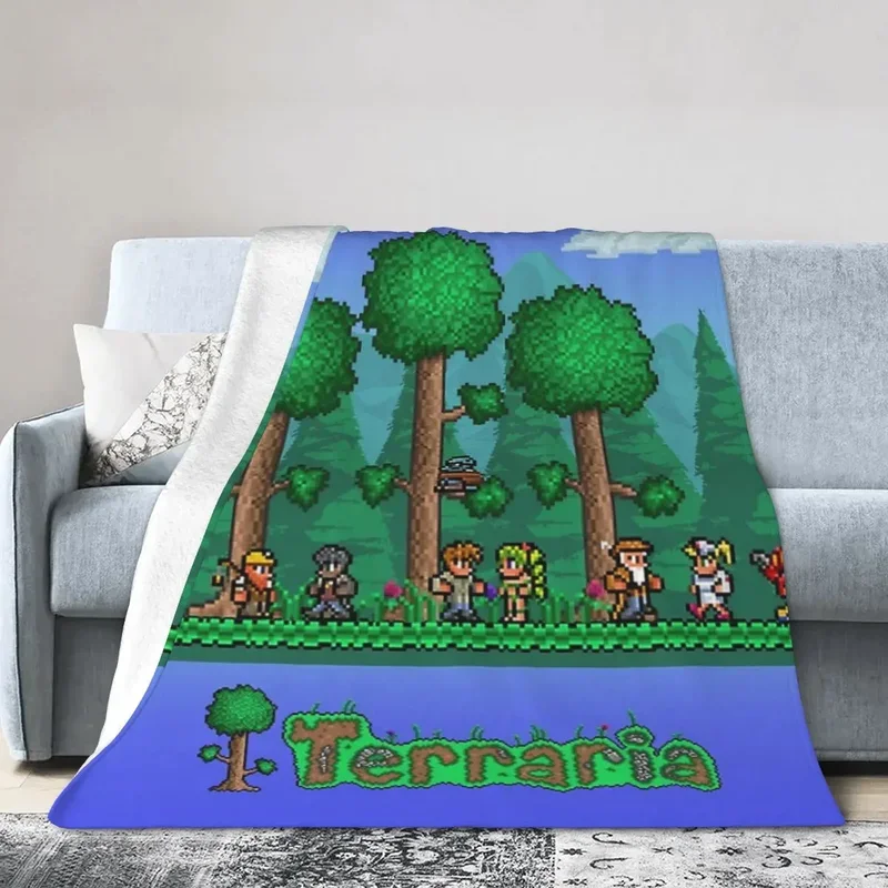 Flannel throw blanket terraria-indie play blanket soft bedspread warm plush blanket bed for living room picnic travel home