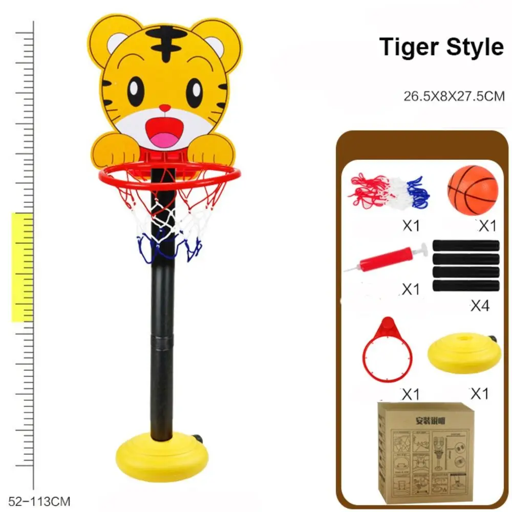 Adjustable 52-113CM Toddler Cartoon Basketball Hoop Parent-Unisex Interactive Stand Rack Sport Backboard Rim Shoot