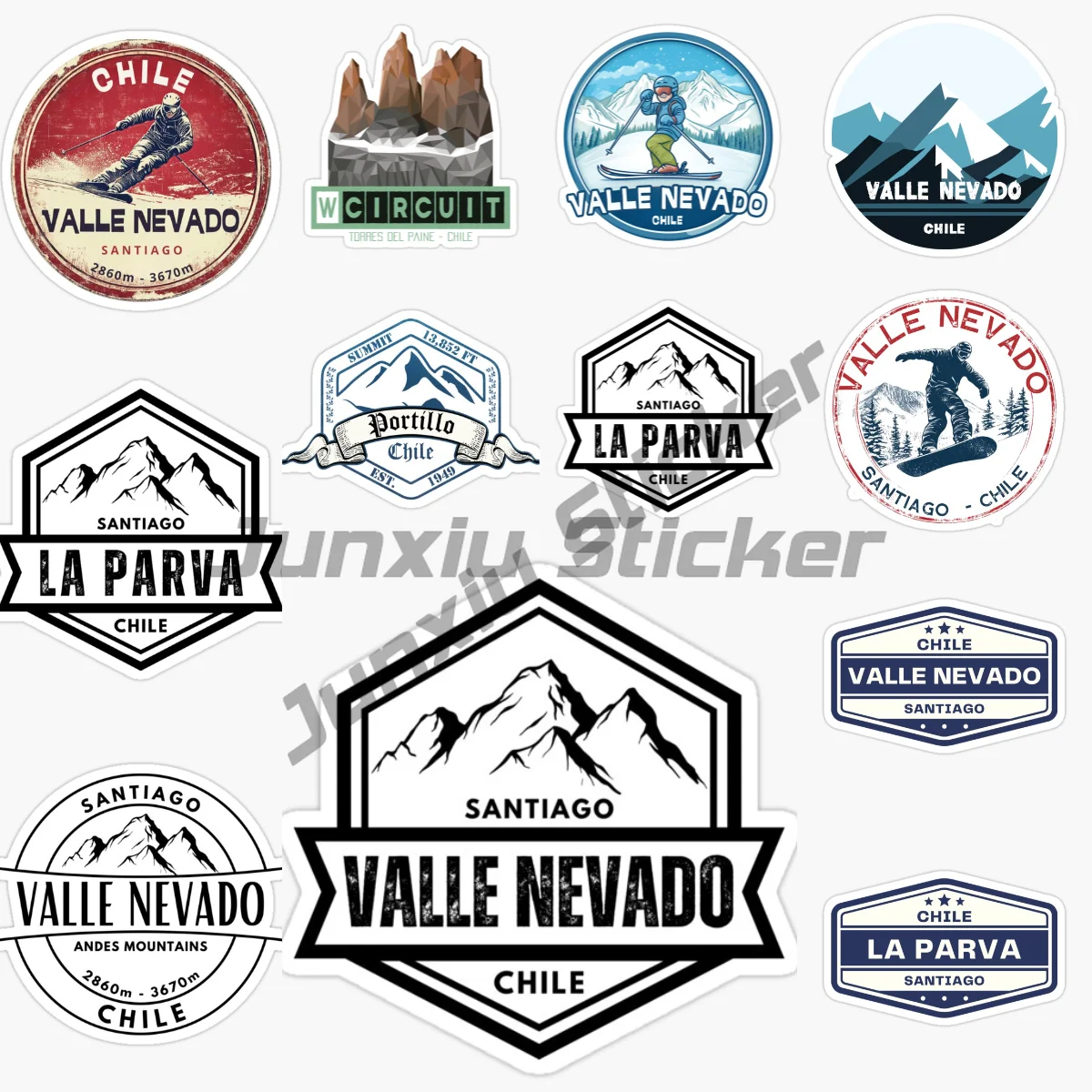 CHILE VALLE NEVADO DIENTES DE AMERICA DEL SUR explorar el paisaje pegatina de coche vinilo autoadhesivo PVC productos para automóviles calcomanía de motocicleta