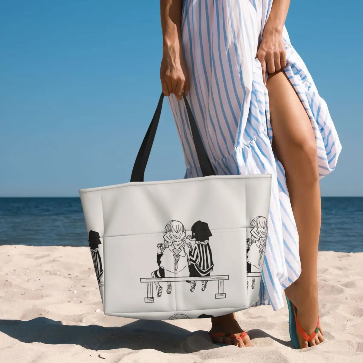 

Mitsuri Kanroji And Iguro Obanai Пляжная большая сумка Спортивная спортивная сумка для йоги Duffle Большая женская дорожная сумка Сумка для фитнеса