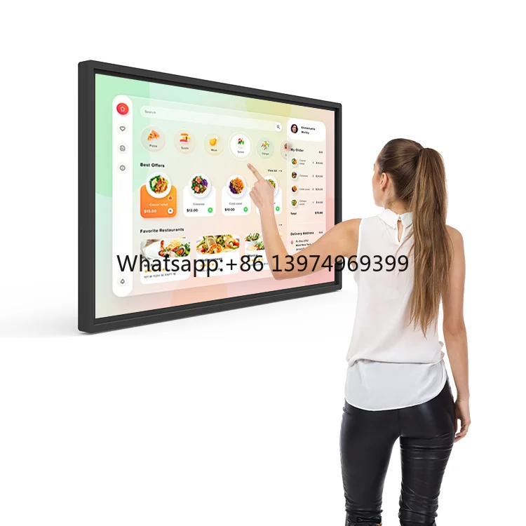 HUSHIDA 32 43 50 55 Inch Touch Screen LCD Display Factory Price Digital Signage and Displays for Retail Store Wall Mounted
