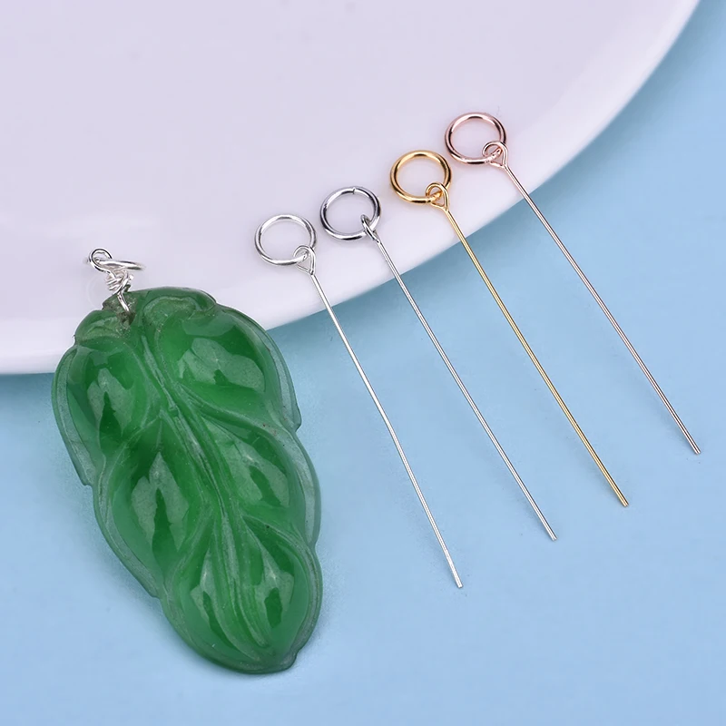 5PCS 925 Silver Jade Beeswax Amber Pendant Buckle Ring Pin Buckle Silver Buckle Buckle DIY Jewelry Making Supplies Clasps Hooks