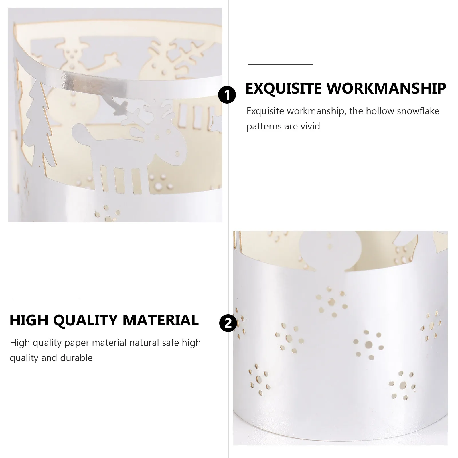 50Pcs Exquisite 3D Snowflake Paper Lampshade Romantic Christmas Lampshade Decor Smooth Lines Creative Party Paper Lamp