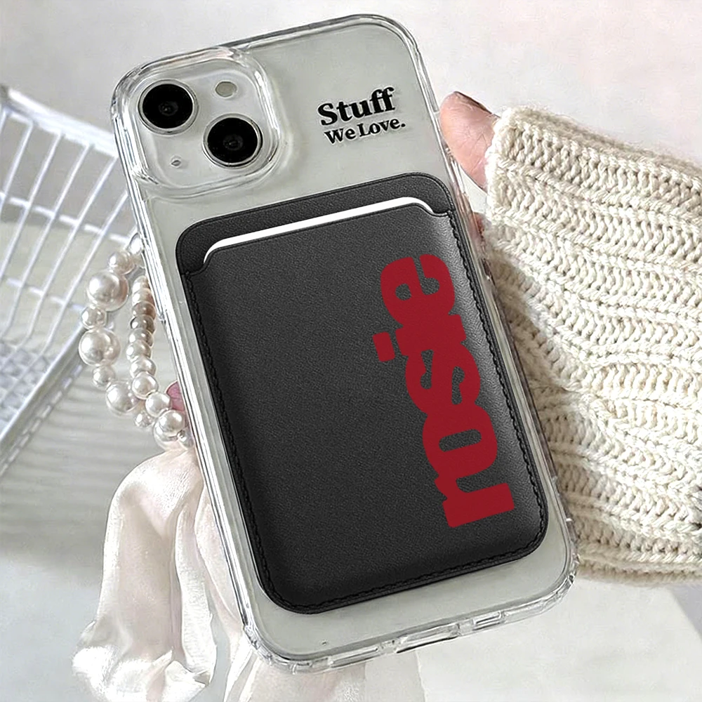 

Rosie Leather Card Wallet Cover Phone Card Holder For Magnetic Case Suitable For all iPhone For Magsafe Card Phone Back Bag