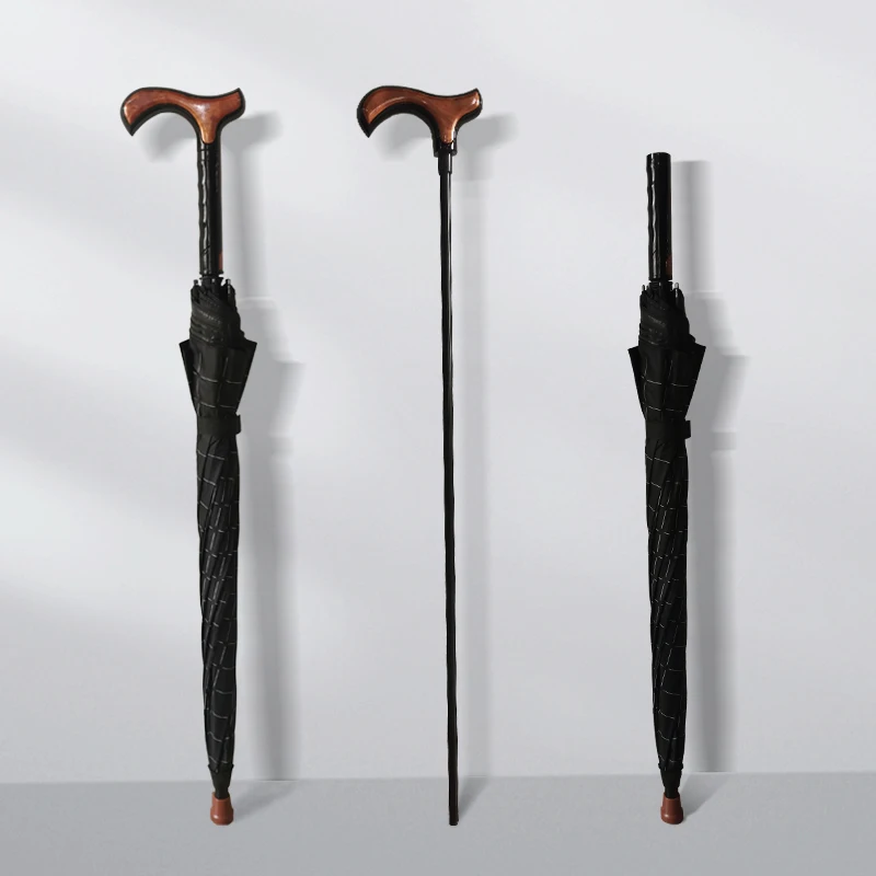 Anti slip cane umbrella for elderly people, outdoor long handle, sturdy and durable, climbing in sunny and rainy weather