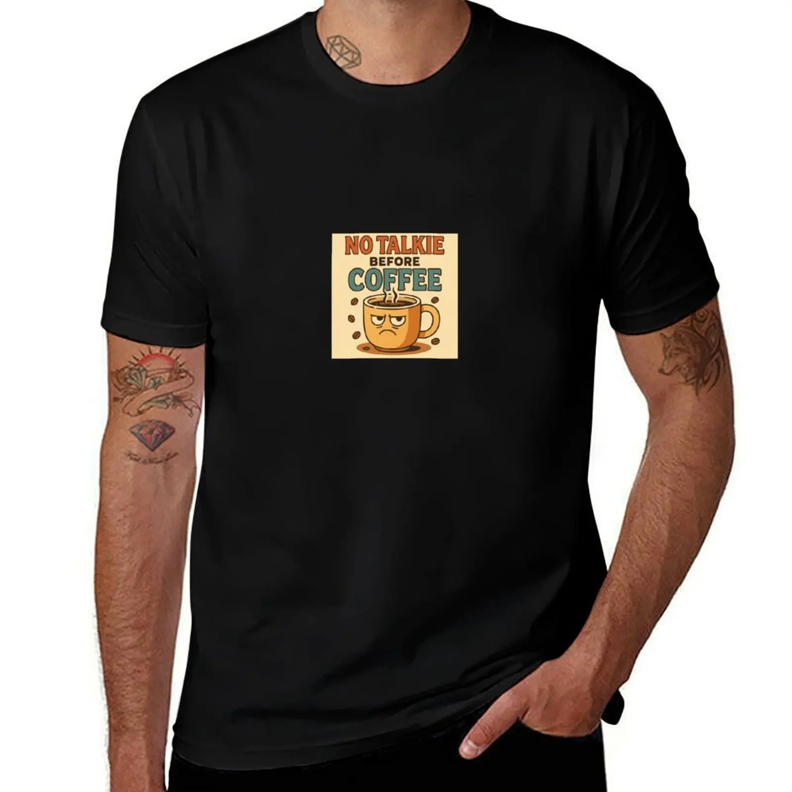

No Talkie Before Coffee – Retro Funny Mug Design T-Shirt vintage t shirts new edition kawaii clothes funny t shirts for men