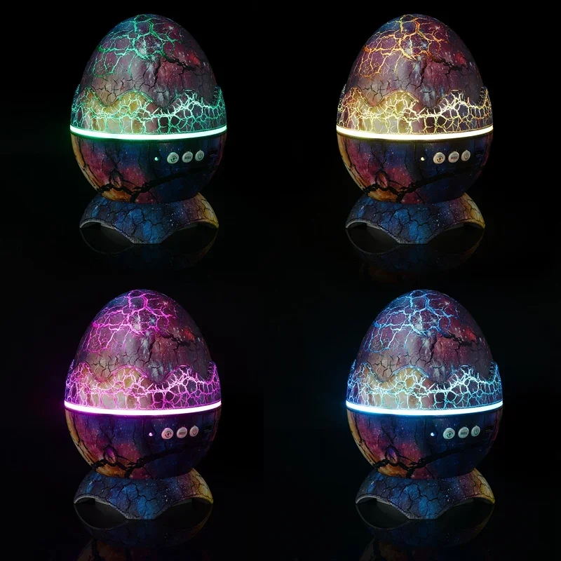 Intelligent White Noise Dinosaur Egg Projector Night Light Bluetooth Speakers Family Gathering RGB Atmosphere Light Loudspeaker