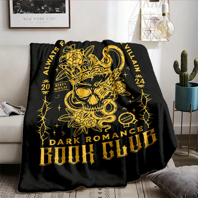 Falling For The Villain Comfort Colors Flannel Blanket, Bookish Flannel Throw For Romantasy Reader Book Club