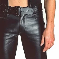 Fashion men's leather pants locomotive punk style pants for men winter mens clothes plus size mens pants