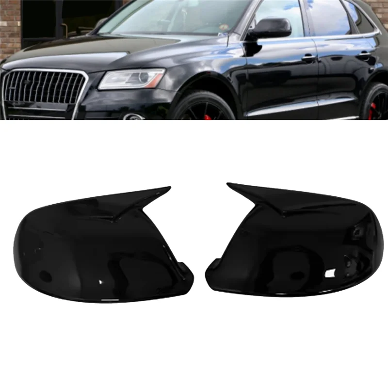 

Car Rear View Mirror Cover Side Mirror Housing For Q5 SQ5 8R 2009-2017 Q7 4L 2010-2015 Bright Black
