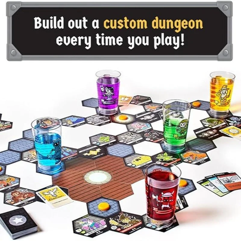 لعبة لوحة تجميع البار لعبة شرب استكشاف الزنزانة، لعبة شرب الحفلات، لعبة شرب حفلات السفر والمهرجانات