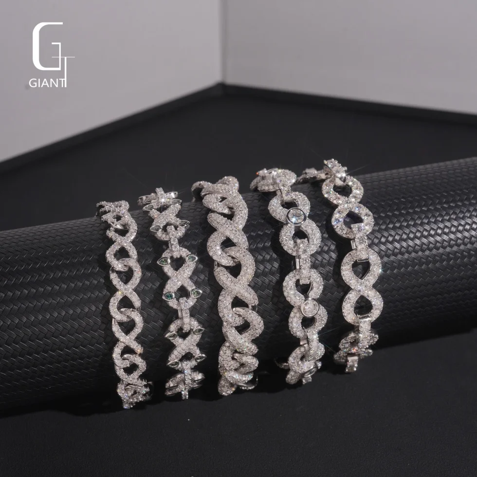 Moissanite Men Wholesale Bracelet Tennis More Styles Past Diamond Tester Hip Hop 925 Sterling Silver D VVS Moissanite Bangle..