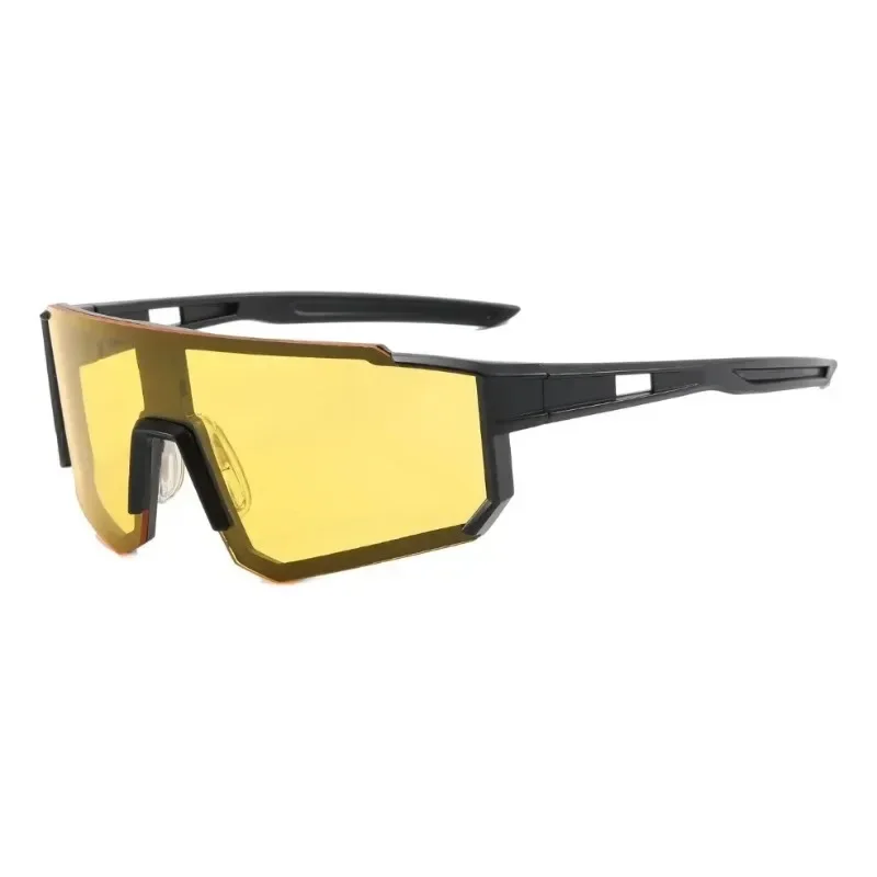 نظارات رياضية للرؤية الليلية عدسة صفراء للقيادة في الليل عدسة صفراء بإطار أسود