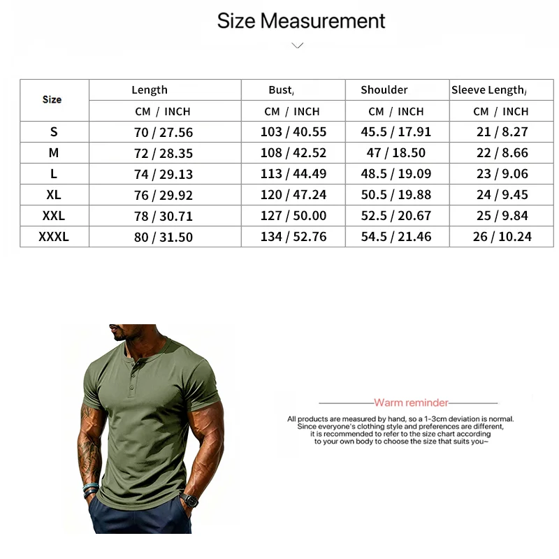 Herren Schnelltrocknendes Eyelet Henry Kurzarm-T-Shirt, Einfarbig mit Rundhalsausschnitt, Sommer Casual Slim Fit Muskel-Gym-Top, 1 Stück – Detail 2
