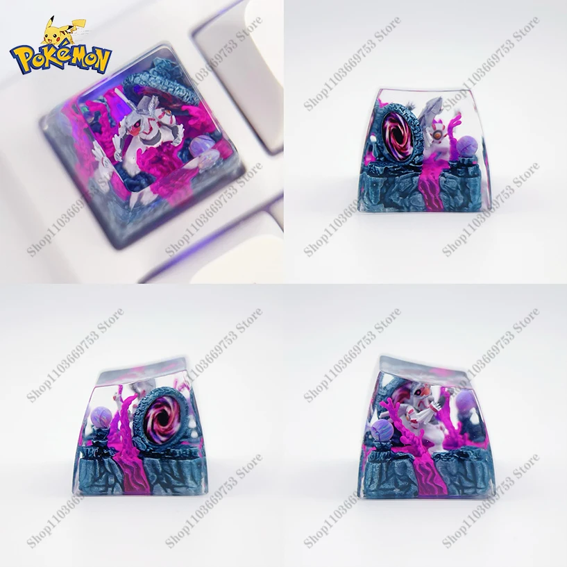 Pokemon Anime Keycap pájaro legendario Articuno resina transparente estereoscópico personalizado Teclado mecánico llaves accesorios regalo