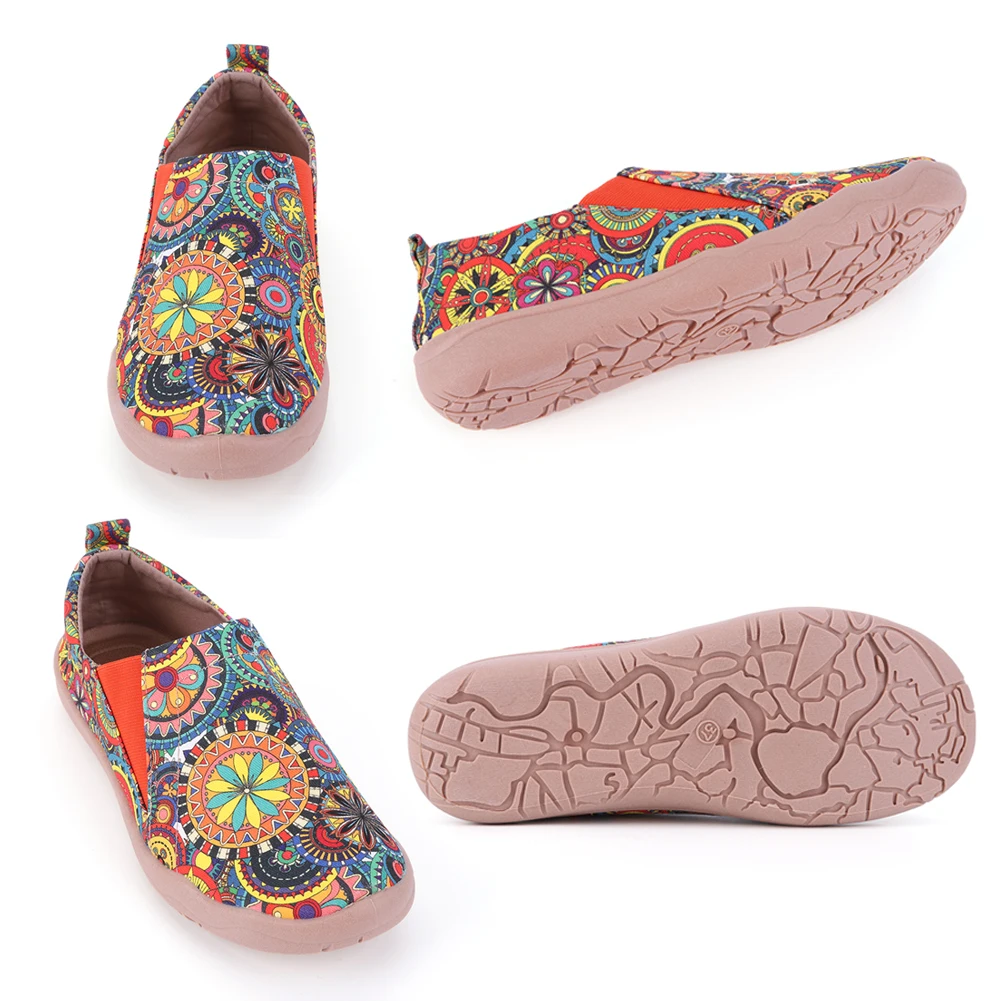 

Women Loafers Canvas Walking Shoes Anti Slip Slip On Flats Breathable Lightweight Walking Loafers Ethnic Style for Daily Wear