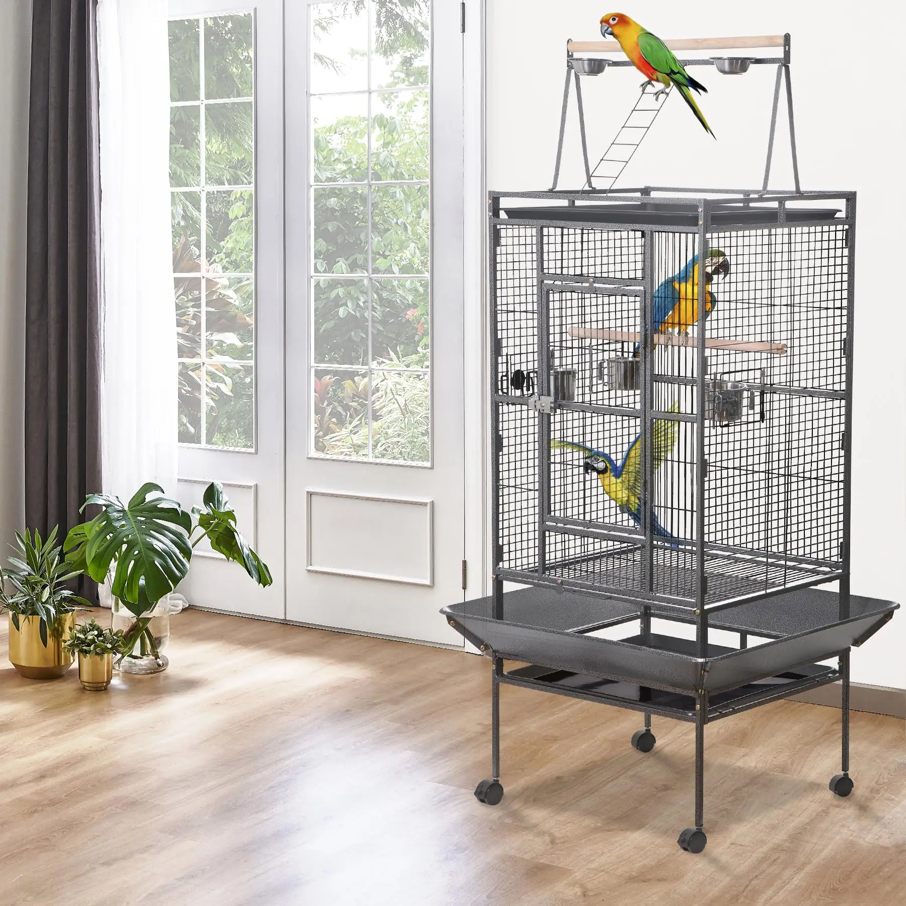 

Customizable Seller Heavy-Duty Stainless Steel Bird Cage - Large Outdoor & Portable Aviary for Parrots, Canaries