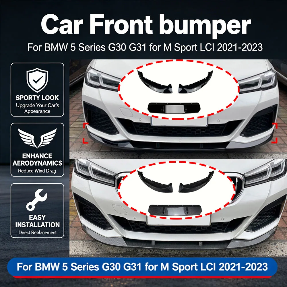 

Car Front bumper for BMW 5 Series G30 G31 for M Sport LCI 2021-2023 525i 530i Spoiler Splitter Canard Diffuser Lip body kits