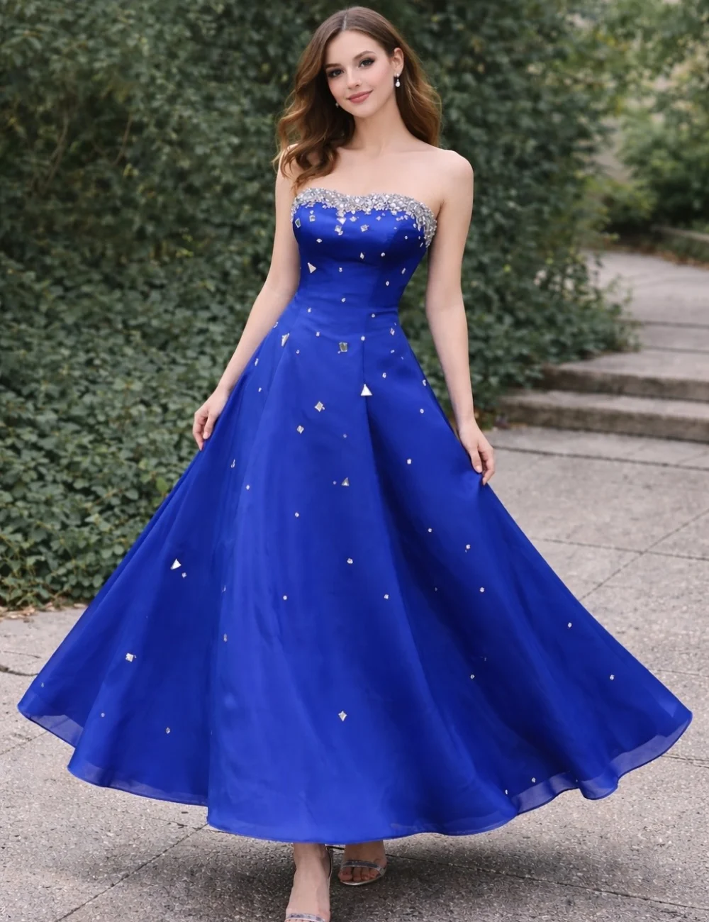 

Индивидуальные вечерние платья А-силуэта без бретелек, расшитые стразами, с плиссировкой, длиной до щиколотки, для женщин, доступны различные размеры, высокое качество