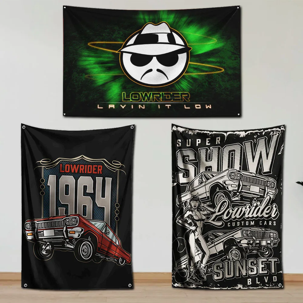 3x5 Ft Lowriders Flag Polyester Digital Printing Banner for Garage Wall Art Out Door Decoration