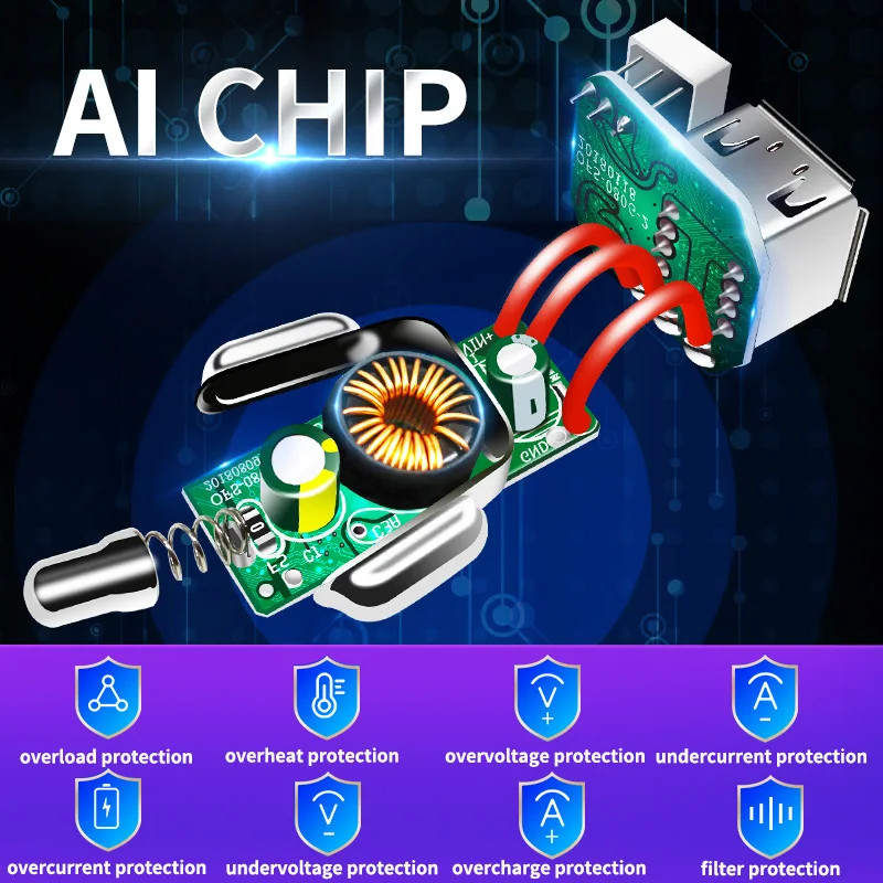 Cargador de coche de carga rápida, enchufe de encendedor de cigarrillos para vehículo, expansión de 3 puertos USB, pantalla LED, adaptador de corriente Universal para teléfono de coche