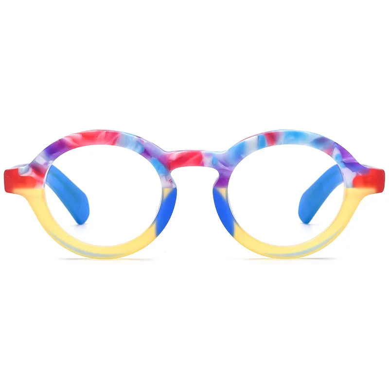 

Оптические очки с цветными блоками и рецептурной оправой для очков из ацетата, очки по рецепту для мужчин, овальные очки с защитой от синего света, мужские